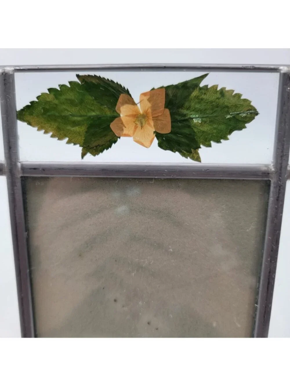 Vintage Pressed Flowers Stained Glass Photo Frame